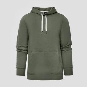 Military Green Fleece French Terry Pullover Hoodie